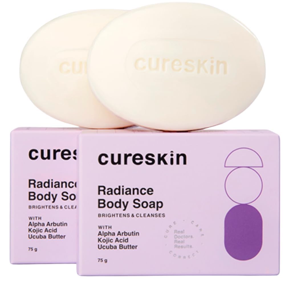 Cureskin Radiance Body Soap | For Pigmentation & Sun Damage | Kojic Soap for Men & Women | Kojic Acid Soap for Skin Whitening | Soap Tan Removal, 75 g (Pack of 2)