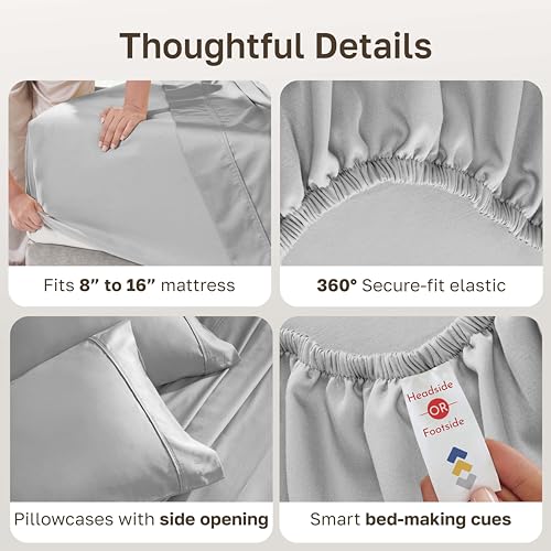 image for California Design Den King Bed Sheets Set - Soft 400 Thread Count Sate