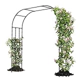 Caroeas Arche de Jardin pour Plantes Grimpantes,180x240x40cm，Arceau Métallique pour Rosiers, Tonnelle Décorative Extérieure, Résistante à la Rouille et à la Décoloration