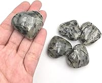 Vista 5 de GEMSCITE Piedra preciosa negra de rutilo con forma de corazón, 1.181 in, bolsillo de palma, curación, tallada, piedra de preocupación, buena suerte