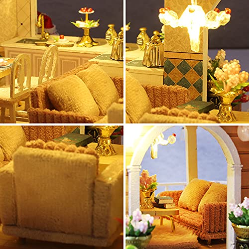 Eis und Schnee Manor 3D Holz Miniatur Puppenhaus Kit Weihnachten Karneval Geschenk DIY Spielzeug Puppenhaus Modell… – Bild 4