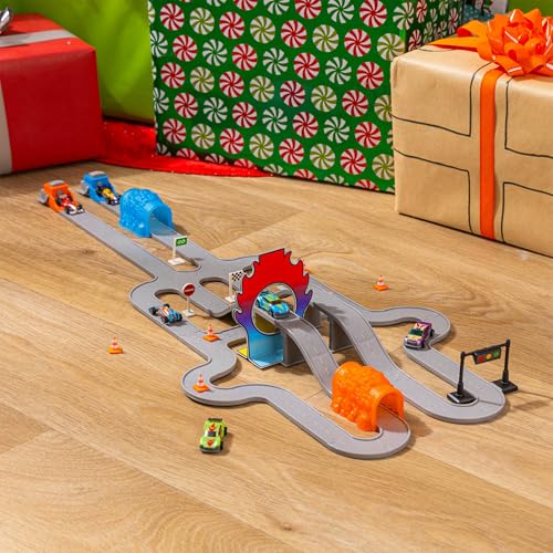 Driven by Battat - Toy Race Track Set - Racetrack with Launchers for Kids - 6 Mini Race Cars - 60+ Tracks & Accessories - 3 Years + - Image 4