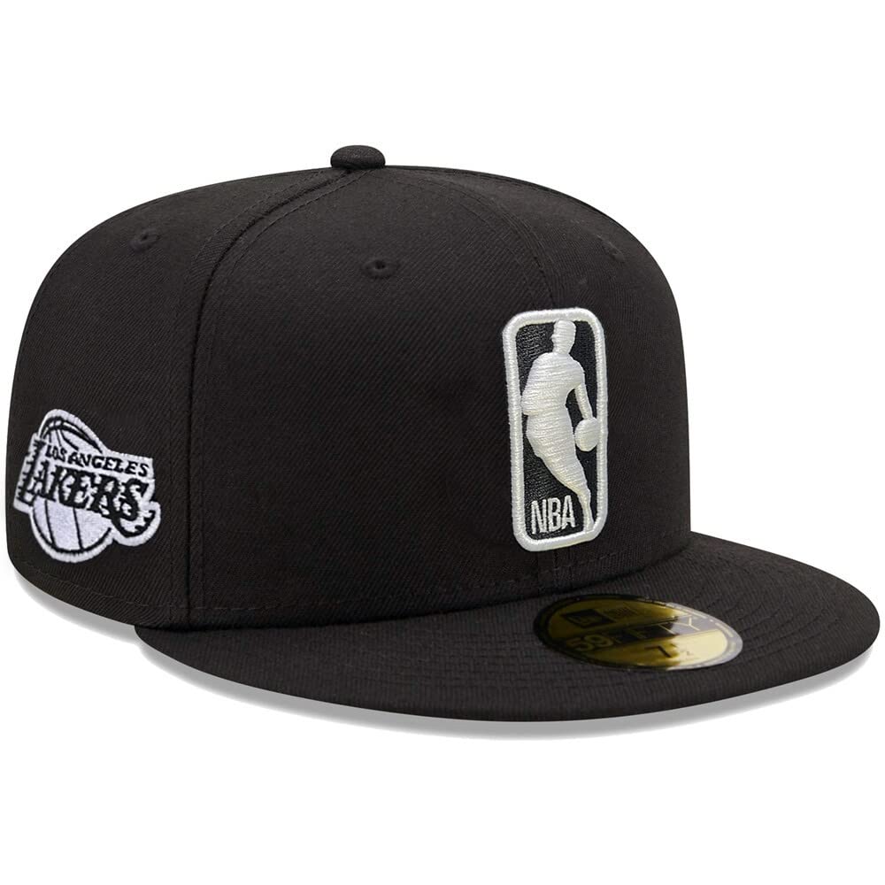 New Era LA Los Angeles Lakers 59FIFTY Logo Man Black Fitted Cap, Hat