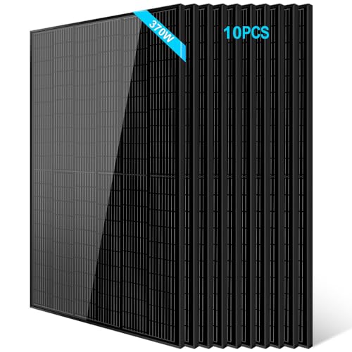 SUNGOLDPOWER 10pcs 370W Solar Panels Monocrystalline, Grade A Solar Cell,