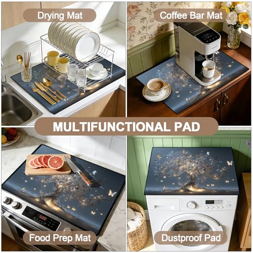 Image of Stove Burner Covers Non-Slip Electric Cooktop Protector Mat (Tree of Life)