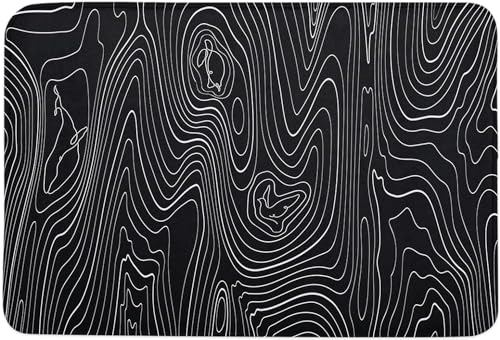 Abstract Black Mountain Range Door Mat Indoor Outdoor Entryway Rug Front Doormat Outside Entrance for Modern Minimalist Home Decor 16x24 inch