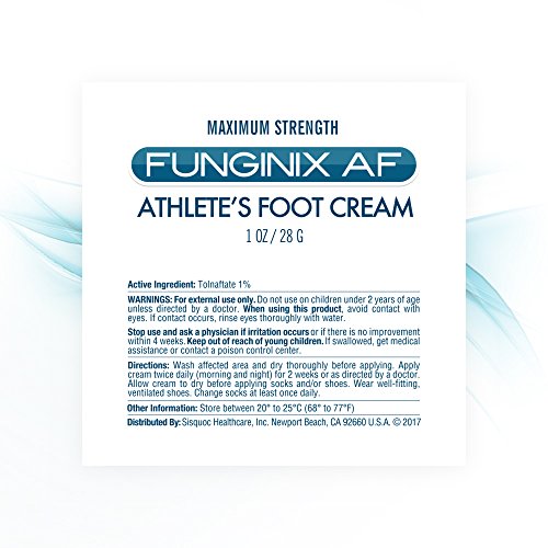FUNGINIX AF Athletes Foot Cream - Topical Anti-Fungal Treatment, Eliminates Athlete's Foot Infections, Safe & Effective (1 Ounce)