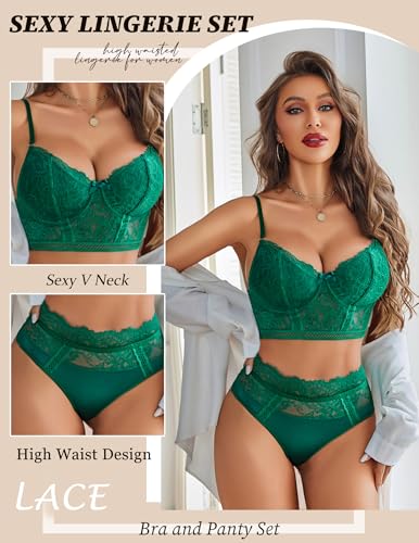 Image of Avidlove Lingerie Sets for Women Bra and High Waist Panty Set 2 Piece Lace Babydoll Outfits S-XXL