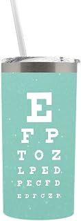 Optometry Coffee Tumbler, Eye Chart Travel Cup for Eye Doctors, Students, Optometrists, By Zoey Christina