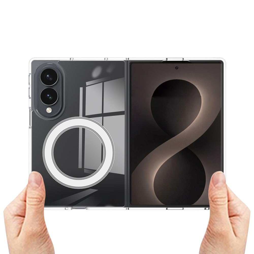 Generic Funda compatible con Samsung Galaxy Z Fold 8 Ultra (color: transparente) funda rígida magnética a prueba de golpes