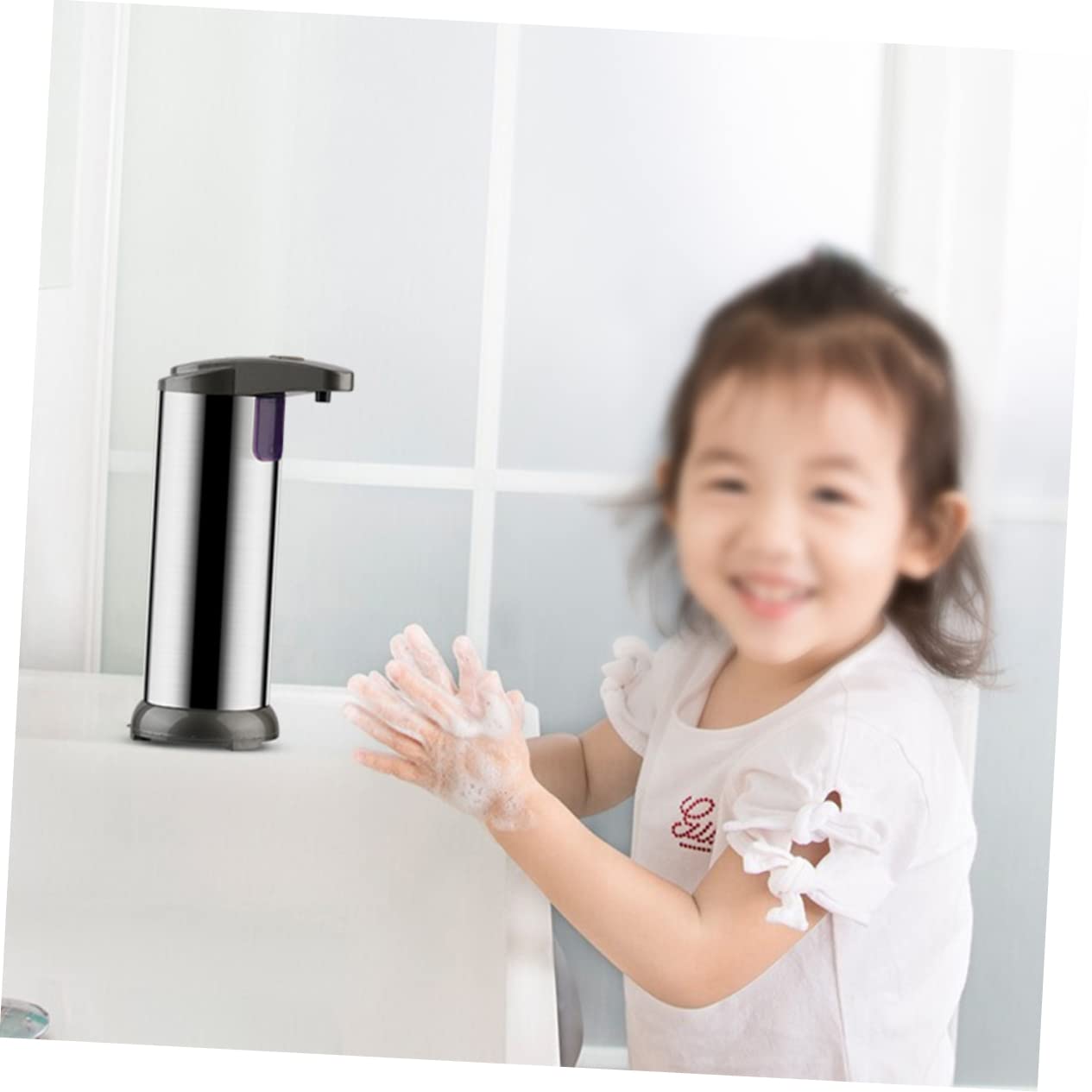 Erogatore Automatico Sapone in Acciaio Inox 250ml Argento | Abs, Quantità 1 Pezzo, Facile da Pulire, Funzione Anti-perdita per Balconi e Cucine Colore Casuale