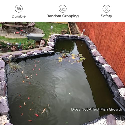 0,2/0,3/0,4mm HDPE Teichfolie 1x2 2x2 3x3 4x4 5x5 6x7 8x10 10x10m Schwarz Teichfolien Große Fischteichfolie Gartenpoolmembran Robust und Reißfest für Koi-Teiche, Wasserfälle, Bäche, Springbrunnen – Bild 3