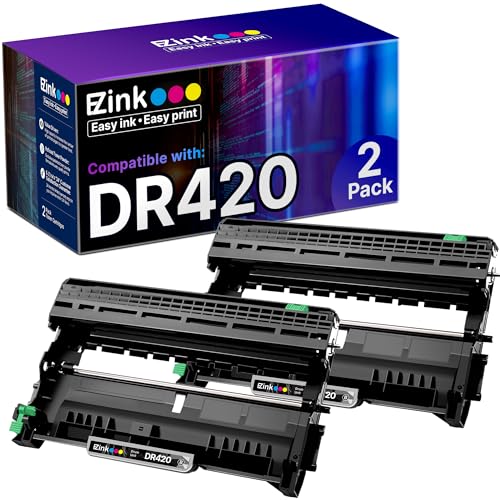 E-Z Ink Compatible Drum Unit (Not Toner) for Brother DR420 DR 420 DR-420 for HL-2270DW HL-2280DW HL-2230 HL-2240 MFC-7360N MFC-7860DW DCP-7065DN Intellifax 2840 Printer (Black,High Yield, 2 Pack)