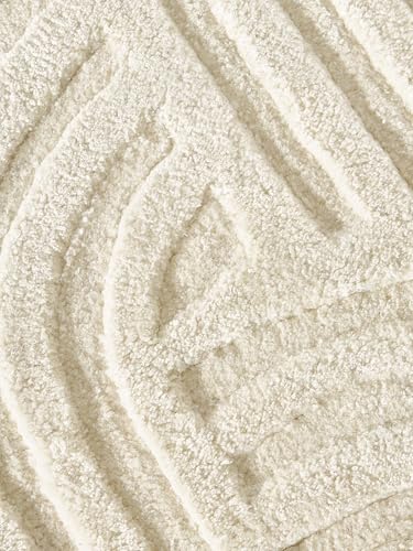 Image of Hand-Tufted Woolen Large Carpets for Living Room 8x11 Ivory Color Modern Anti-Skid Area Rug High Pile Thick Carpet & Rugs for Hall & Bedroom