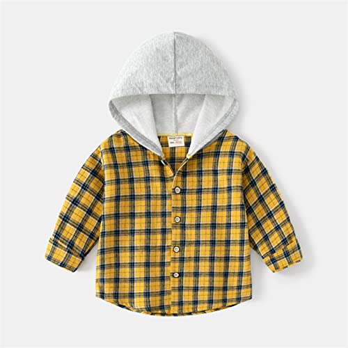Toddler Boys Girls Plaid Hooded Shirts Button Down Long Sleeve Shirt Flannel Jacket Lightweight Spring Fall Casual Tops2