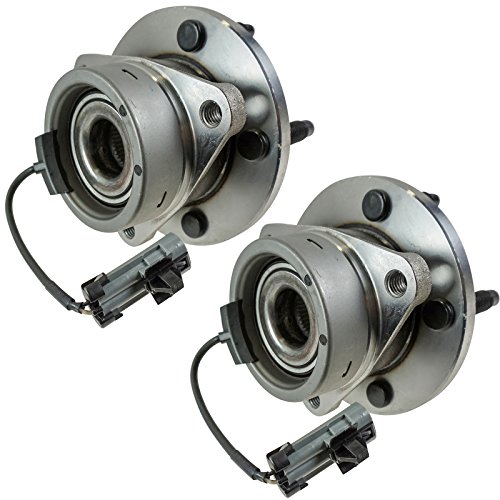 Image of TRQ Front Driver and Passenger Side Wheel Bearing and Hub Assembly Set 2 Piece Compatible with 03-07 Saturn Ion 4 Wheel ABS 5 Lug Wheels 05-10 Chevrolet Cobalt 06-11 HHR 07-09 Pontiac G5