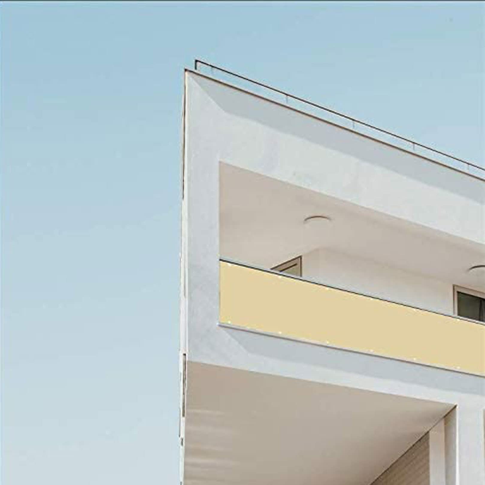 Markiza boczna na balkon, 1,1 x 7 m, nieprzejrzysta, łatwa w pielęgnacji, wiatroszczelna, z nylonowymi opaskami kablowymi i sznurkiem, beżowa