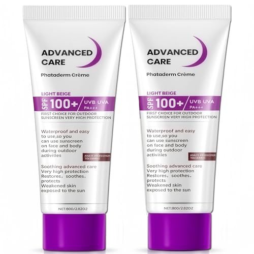 2 Pack SPF 100+ Sunscreen For Outdoor Sport - Face & Body Lotion Broad Spectrum UVA/UVB PA+++ Water Resistant Soothing Daily Care 2 x 80g (160g Total)