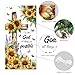 arricraft 1 Pc with God All Things are Possible Door Cover Decorations, Sunflower Flower Religious Cross Front Door Banner Polyester Door Backdrops for Outdoor Indoor Holiday Supplies 35.4x72.8 Inch
