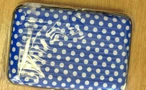 Be-Creative Étui de protection étanche et antivol pour cartes de crédit - Bleu à pois Cover