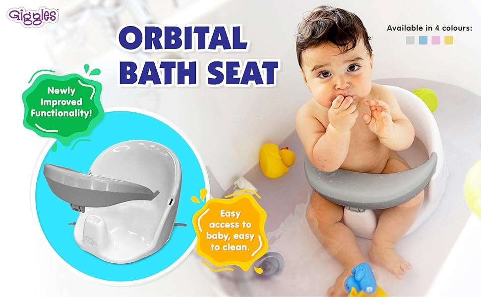 Giggles Funskool Orbital Bath Seat for Newborn Babies, Infants & Toddlers, with Pop-Up Waterproof Suction Pads, 360 Degree Rotation, Water Play Activity Toy, Gift Set for Kids, Age 5+ Months - Image 5 thumbnail