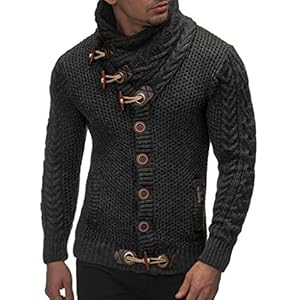 Leif Nelson Herren Strickjacke mit Knöpfen in Regular Fit, Männer Cardigan in Langarm Design, ideal für Casual und Business-Looks