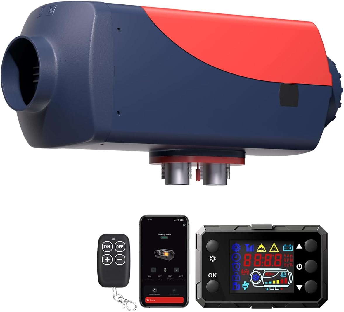 8KW Diesel Heater, 12V Diesel Air Heater with Bluetooth Remote Control and Smart APP