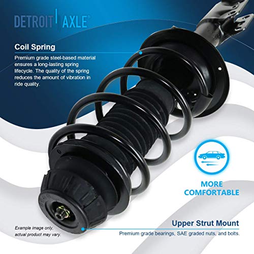 Image of Detroit Axle - 6pc Struts Shock Absorbers Kit for 2006-2011 Toyota Yaris Complete Front 2 Struts with Coil Spring 2 Sway Bar Links 2 Rear Shock Absorbers 2006 2007 2008 2009 2010 2011 Replacement