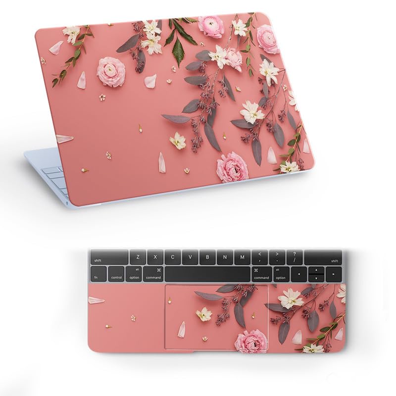 Galaxsia Floral D139 Full Vinyl Laptop Skin/Sticker/Cover for 17 to 17.3 Inches Laptops Laminated-Removable-HD Quality Compatible for Hp-Dell-Sony-Lenovo-Asus etc.(16.5x11 Inches)