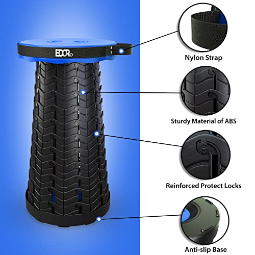 Premium Quality Upgraded Collapsible Stool For Adults 410 Lb Load Capacity Portable Folding Stool | Camping Retractable Portable Seat Foldable Stool With Adjustable Height Heavy Duty Telescopic Stool #TOP3