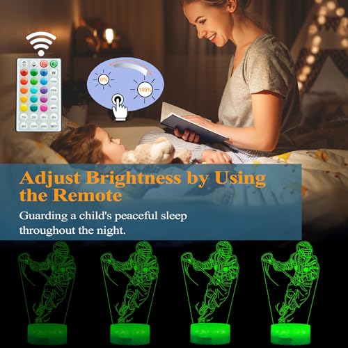 Image of Lacrosse Gifts for Men, Lacrosse Night Light with Remote Control, 16 Colors Changing, Timer, RGB Flashing Mode and Dimmable, Gifts for Boys Christmas Decor
