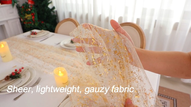 28cm X 3m Gold Table Runner 2PCS Metallic Glitter Table Runner For Christmas Decorations Centerpieces Wedding Birthday Party: Table Runners - View #2