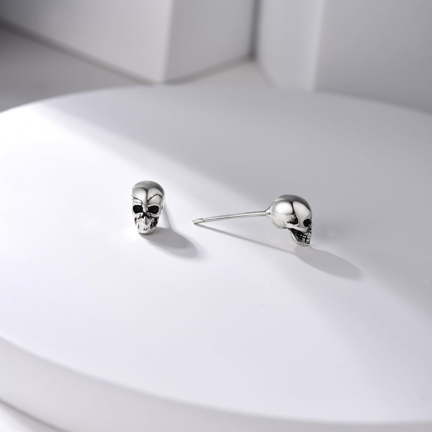 Skull Earrings 925 Sterling Silver Stud Earrings for Men Vintage Goth Earrings for Boys and Girls Unisex Stud Earrings for Party - Image 5