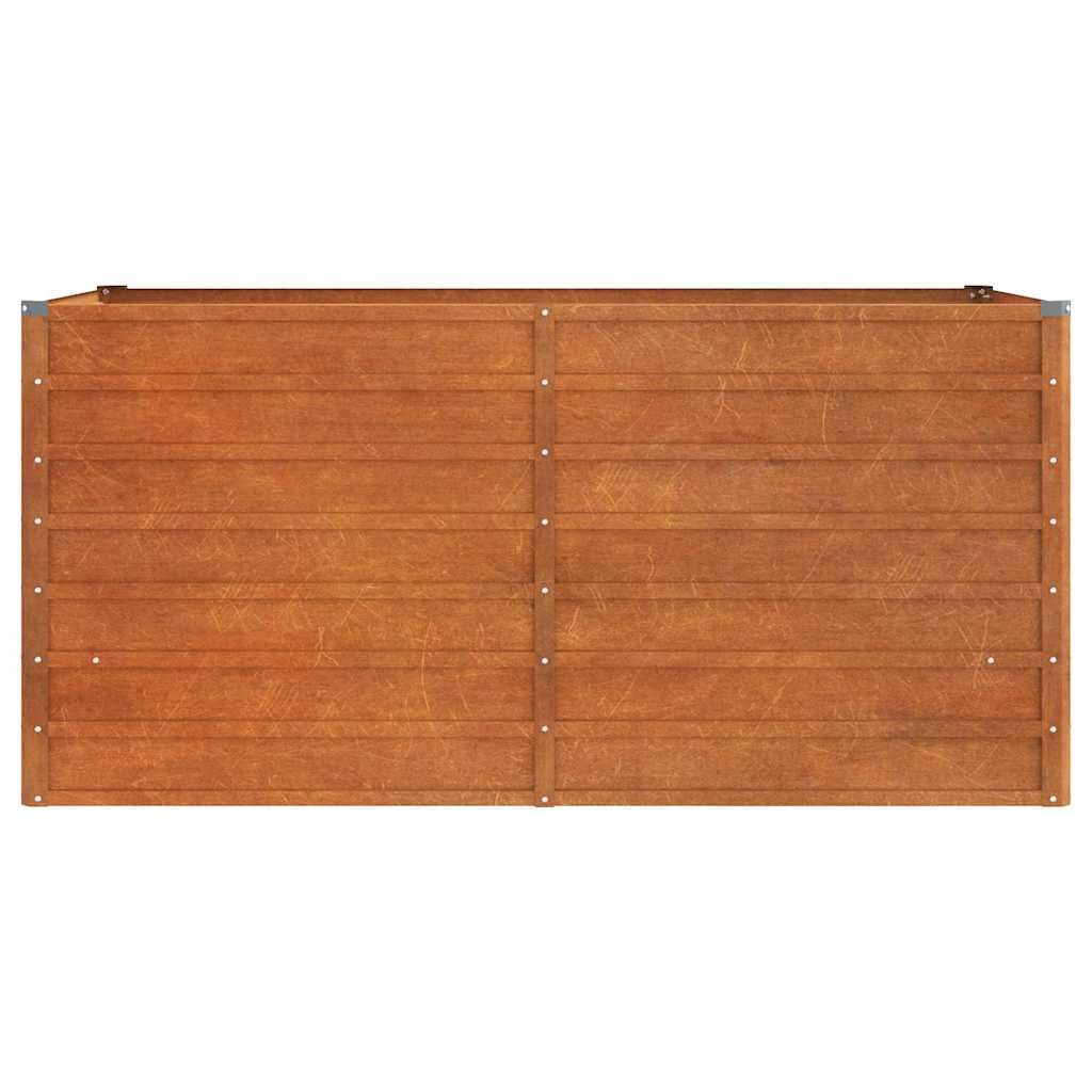 Podwyższona donica ogrodowa rdzawa 160x80x77 cm stal kortenowska na warzywa zioła kwiaty podniesiony grządek balkon taras