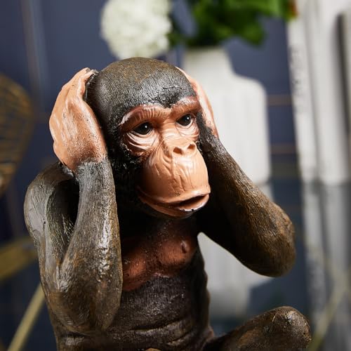 Estatuas de 3 monos - Diseño no ver, oír, hablar mal miniatura 4