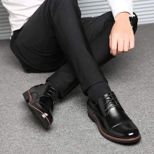 Men's Handmade Genuine Leather Oxford Shoes, Formal Lace-Up Business Dress Shoes2