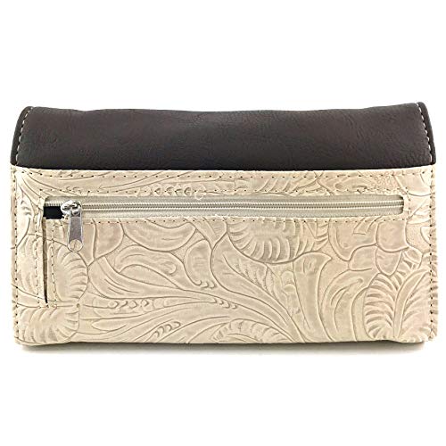 Zelris Turquoise Concho Floral Women Crossbody Trifold Wallet4