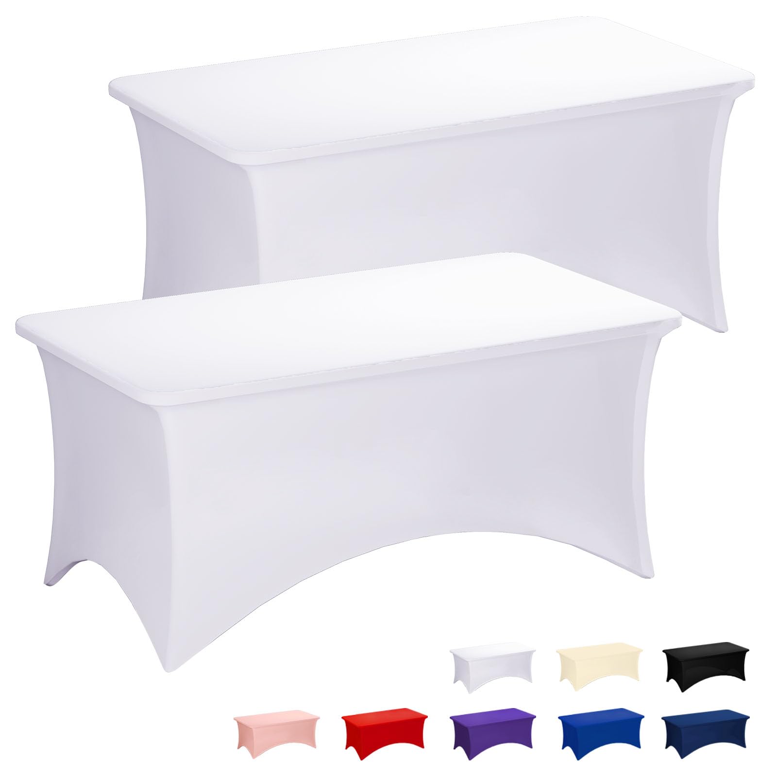 Black Tablecloths - 2 Pack 6FT Fitted Covers -13 Black Tablecloths - 2 Pack 6FT Fitted Covers -13