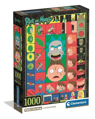 Clementoni – Puzzle 1000 Pièces Rick and Morty – 14 Ans et + – Jeu de société série culte – Idée Cadeau