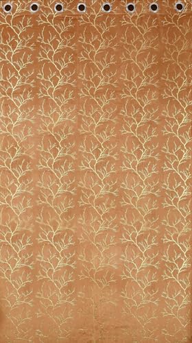 Image of Curtains 9 Feet Long for Living Room - Long Door & Window Curtain Set 1 Pcs Panel, Velvet Blackout & Stylish Parda for Home Decor & Office Golden Colour 9 feet -1 pcs
