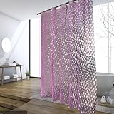 jssablo Shower Curtain Liner, 100% Waterproof EVA 3D Shower Curtains with 3 Duty Heavy Bottom Magnets and 12 Rust Proof Grommets, 72x72 Weighted Shower Liner for Shower Stall, Bathtubs (Pink Cube)