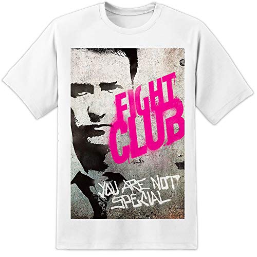 Not Special - Camiseta de la película Fight Club (S-3XL) Brad Pitt Edward Norton Tyler Durden, blanco, S-M
