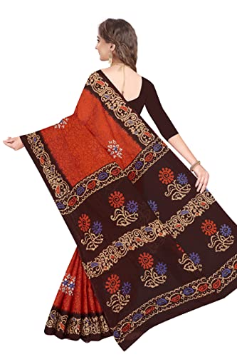 Image of TAMAIRA FASHION Mulmul Pure Cotton Saree For Woman Batik Printed |Office Wear Daily Wear Sarees For Women Without Blouse Piece