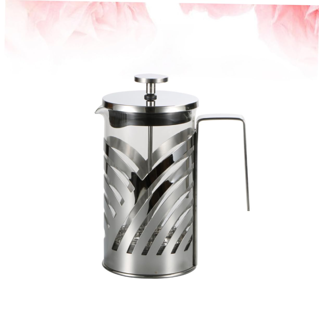 SOLUSTRE Stainless Pot with Tea Strainer Multi Function Manual Infuser Kettle for Home Use Stylish Beverage Container for Coffee Tea Milk and Juice