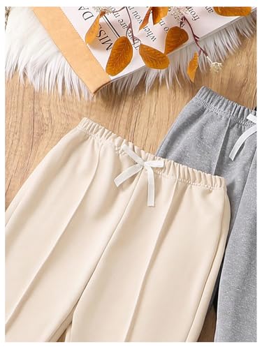 SHENHE Girl's 3 Pack Sweatpants Flare Leg Elastic Waist Athletic Sweatpants Workout Active Pants3