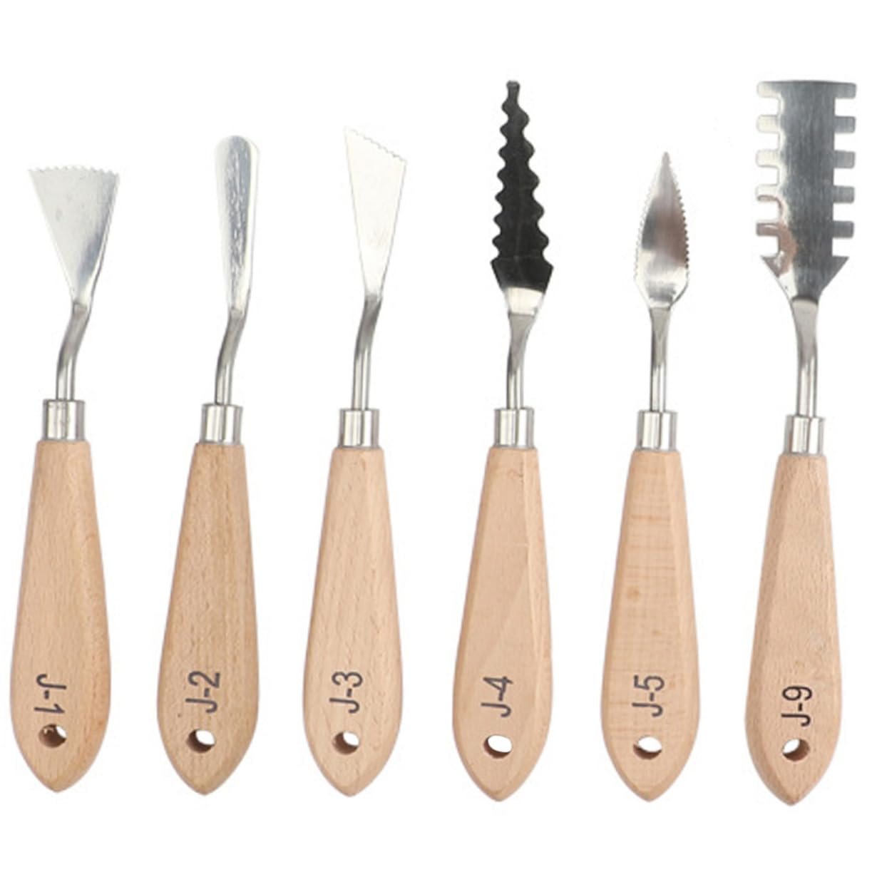 PHENOFICE Oil Painting Supplies 6pcs Set of Palette Knives Spatulas Stainless Steel Art Tools for Mixing Pigments