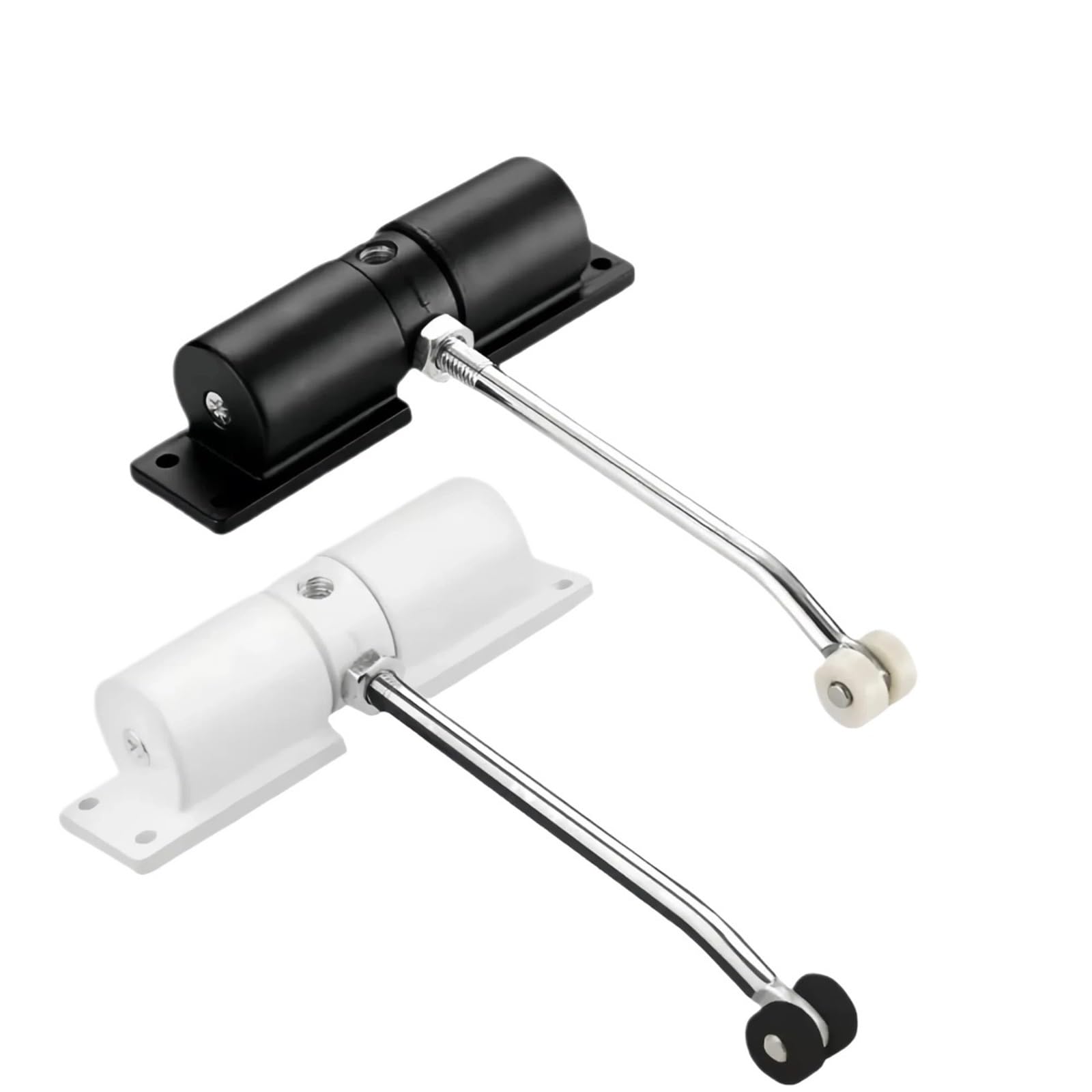 Metal Door Closer Surface Mounted Adjustable Household Door Closers Spring Loaded(Black)