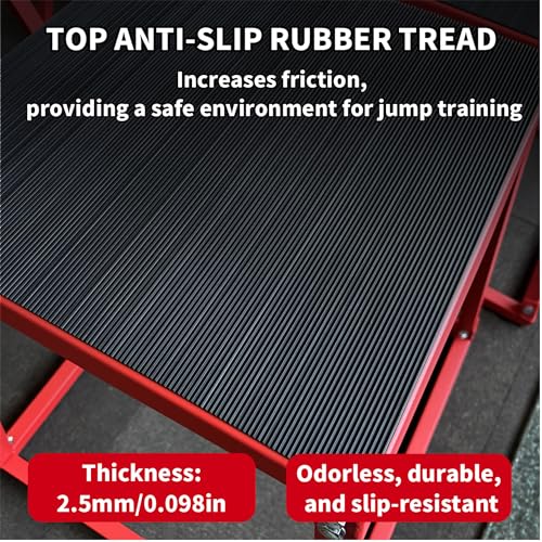 Steel Plyometric Jump Box, 12 Inch Anti-Slip Plyo Box with Textured Rubber Top, Jump Bench , Step Up Exercise Platform for Box Jumps, Step-Ups, Dips, and Push-Ups Targeting for Home Gym Workouts by CuisinSmart - Image 6