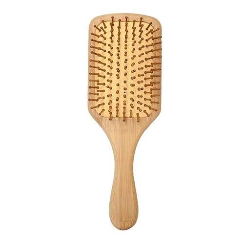 Miniatura 6 de Cepillo de pelo de paleta de bambú, cerdas de bambú natural desenredantes, cepillo de madera para masajear el cuero cabelludo, para mujeres, hombres