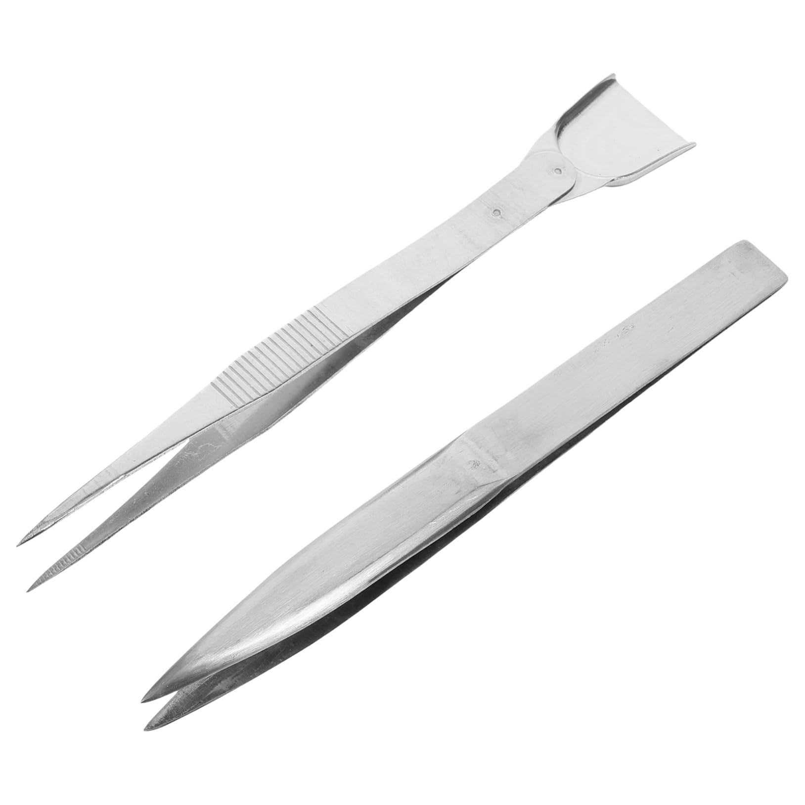 NUOBESTY 5 Sätze Pinzetten Mit Spatel Schmuck Herstellung Strasspinzette Juwelierpinzette Bußgeld Antistatische Pinzette -pinzette Rostfreier Stahl Silver 2 Stück * 5